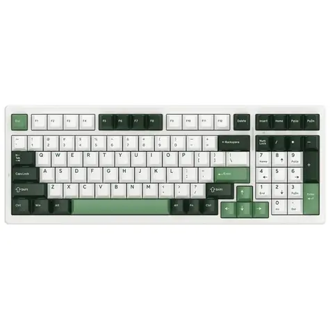 VGN S99 zeleno-bílá / Bezdrátová herní klávesnice / mechanická / 2.4GHz + Bluetooth / US Layout 