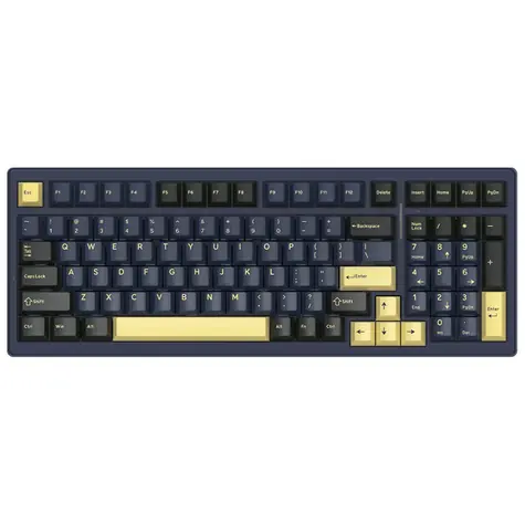 VGN S99 černo-zlatá / Bezdrátová herní klávesnice / mechanická / 2.4GHz + Bluetooth / US Layout 