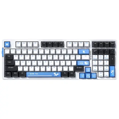 VGN V98 Pro Arctic Fox - Limited Edition / Bezdrátová herní klávesnice / mechanická / 2.4GHz + Bluetooth / US Layout