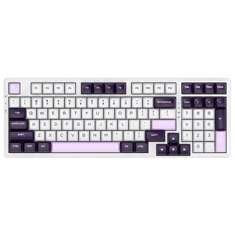 VGN V98 Pro Blueberry Ice Cream - Blackcurrant / Bezdrátová herní klávesnice / mechanická / 2.4GHz + Bluetooth / US Layo