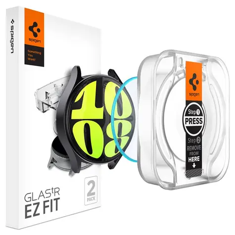 Spigen Glass tR EZ Fit 2 Pack ochranné sklo s aplikačním nástrojem pro Samsung Galaxy Watch 7 (44mm) / 2ks