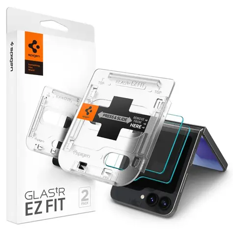 Spigen Glass tR EZ Fit Cover 2 Pack ochranné sklo s aplikačním nástrojem pro Samsung Galaxy Z Flip6 / 2ks