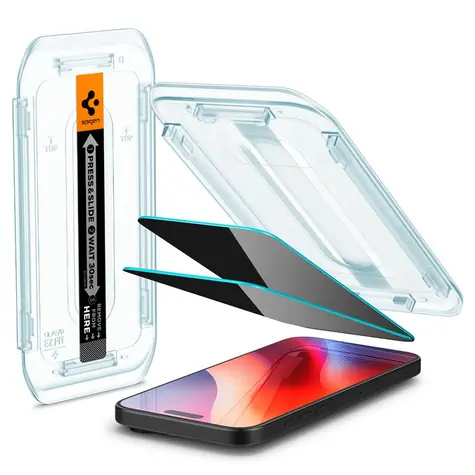 Spigen Glass tR EZ Fit (Privacy) 2 Pack ochranné sklo pro Apple iPhone 16 Pro čirá
