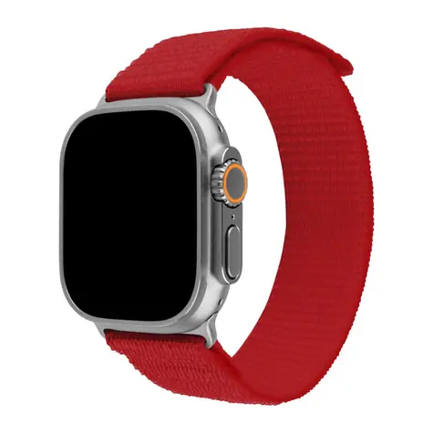 FIXED Nylonový řemínek Nylon Sporty Strap pro Apple Watch Ultra 49mm červený