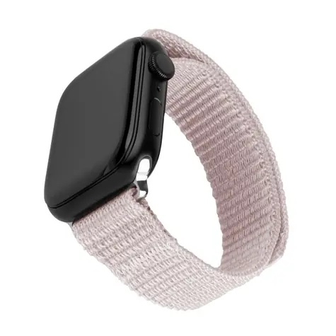 FIXED Nylonový řemínek Nylon Sporty Strap pro Apple Watch 42/44/45mm růžově zlatý