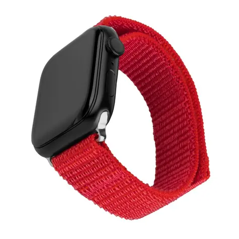 FIXED Nylonový řemínek Nylon Sporty Strap pro Apple Watch 42/44/45mm červený