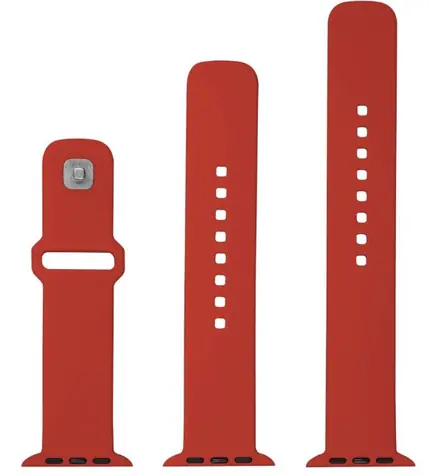 FIXED Set silikonových řemínků Silicone Sporty Strap pro Apple Watch 42/44/45mm červený