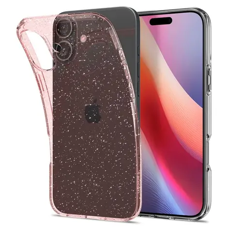 Spigen Liquid Crystal Glitter ochranný kryt pro Apple iPhone 16 rose quartz