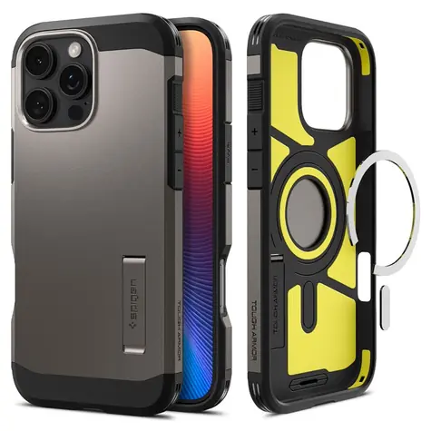 Spigen Tough Armor MagSafe ochranný kryt pro Apple iPhone 16 Pro Max gunmetal