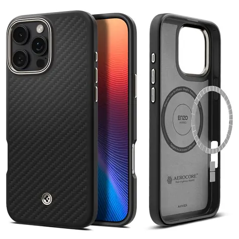 Spigen Enzo Aramid ochranný kryt pro Apple iPhone 16 Pro černá