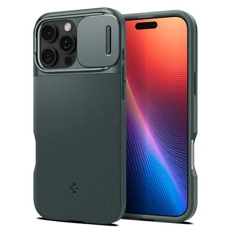 Spigen Optik Armor MagSafe ochranný kryt pro Apple iPhone 16 Pro Max zelená