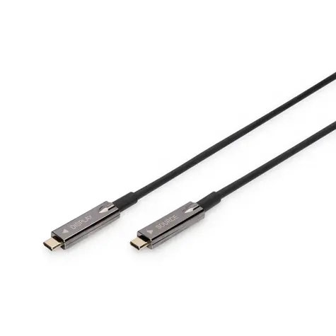 Digitus AK-330160-100-S Hybridní optický kabel USB-C na USB-C 10 m černá