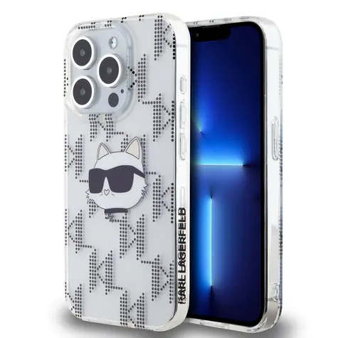 Karl Lagerfeld IML Electroplated Choupette Head Zadní Kryt pro Apple iPhone 15 Pro Max čirá