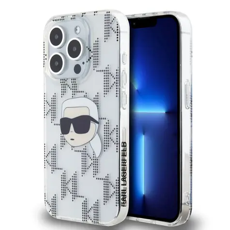 Karl Lagerfeld IML Electroplated Karl Head Zadní Kryt pro Apple iPhone 15 Pro Max čirá