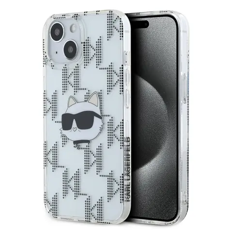 Karl Lagerfeld IML Electroplated Choupette Head Zadní Kryt pro Apple iPhone 15 čirá
