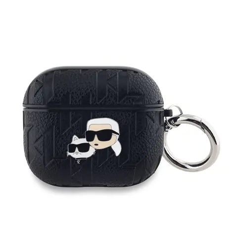 Karl Lagerfeld PU Embossed Karl and Choupette Heads Pouzdro pro Apple AirPods 3 černá