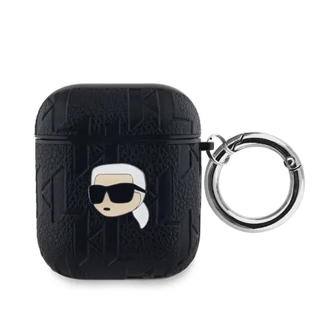 Karl Lagerfeld PU Embossed Karl Head Pouzdro pro Apple AirPods 1/2 černá