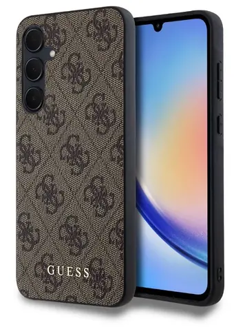 Guess 4G Zadní Kryt pro Samsung Galaxy A35 5G hnědá
