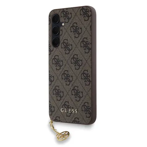Guess 4G Charm Zadní Kryt pro Samsung Galaxy A35 5G hnědá