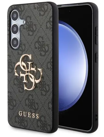 Guess PU 4G Metal Logo Zadní Kryt pro Samsung Galaxy S24 šedá