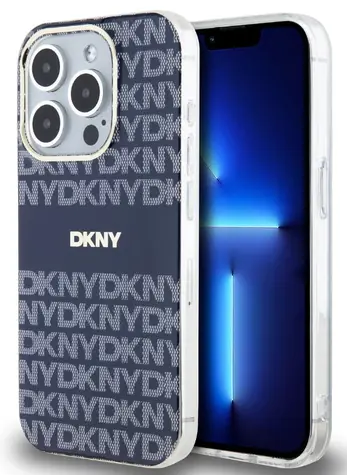 DKNY PC/TPU Repeat Pattern Tonal Stripe Magsafe Zadní Kryt pro Apple iPhone 15 Pro Max modrá