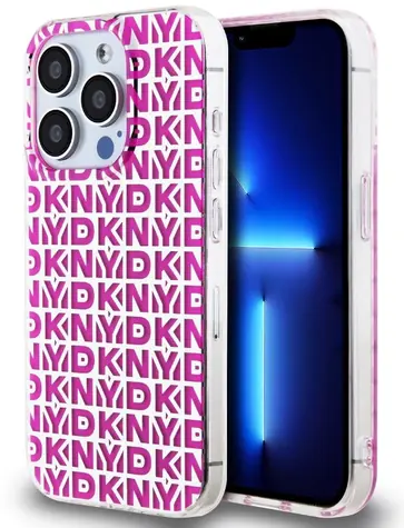 DKNY PC/TPU Repeat Pattern Zadní Kryt pro Apple iPhone 15 Pro Max růžová