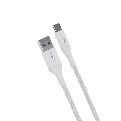 Epico pletený kabel USB-C na USB-A 0.3m bílá