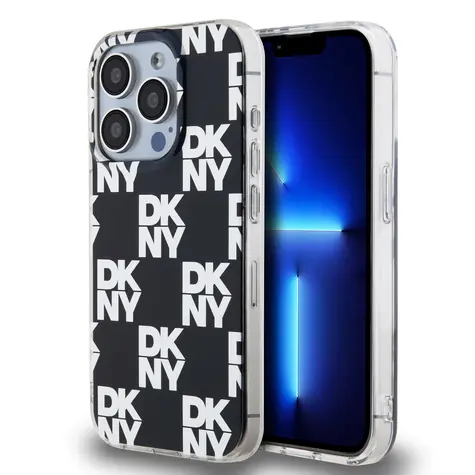 DKNY PC/TPU Checkered Pattern Zadní Kryt pro Apple iPhone 15 Pro Max černá