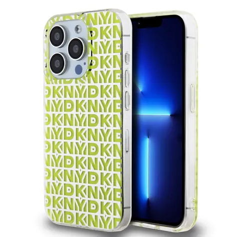 DKNY PC/TPU Repeat Pattern Zadní Kryt pro Apple iPhone 15 Pro žlutá