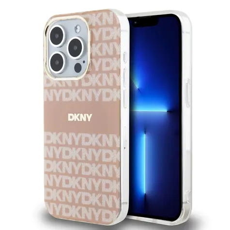 DKNY PC/TPU Repeat Pattern Tonal Stripe Magsafe Zadní Kryt pro Apple iPhone 15 Pro růžová