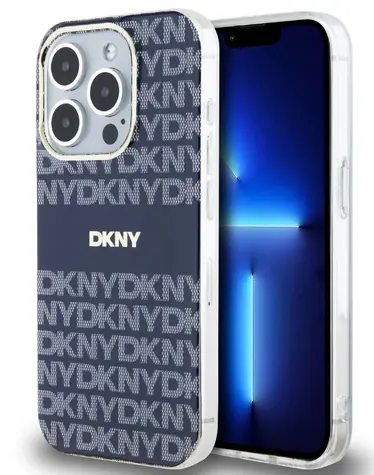 DKNY PC/TPU Repeat Pattern Tonal Stripe Magsafe Zadní Kryt pro Apple iPhone 15 Pro modrá