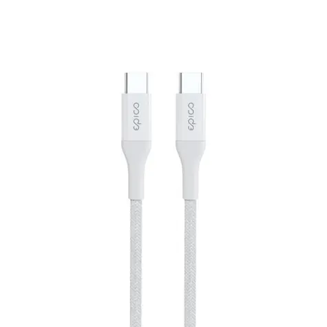 Epico pletený PD kabel USB-C na USB-C 0.3m bílá