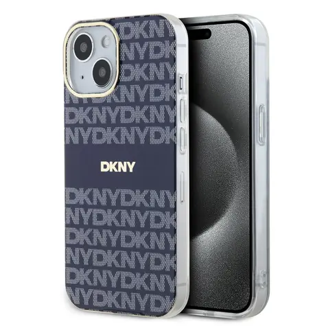 DKNY PC/TPU Repeat Pattern Tonal Stripe Magsafe Zadní Kryt pro Apple iPhone 15 modrá