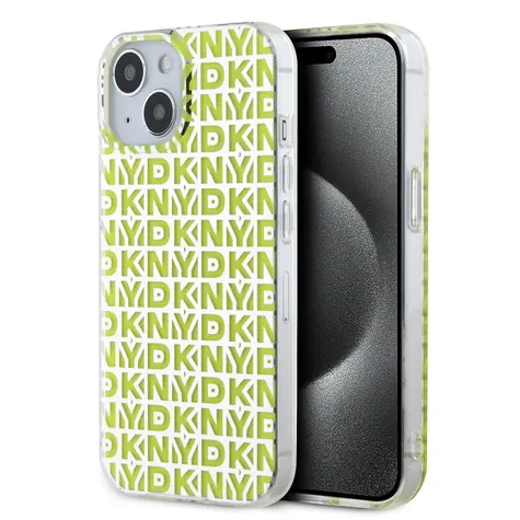 DKNY PC/TPU Repeat Pattern Zadní Kryt pro Apple iPhone 15 žlutá