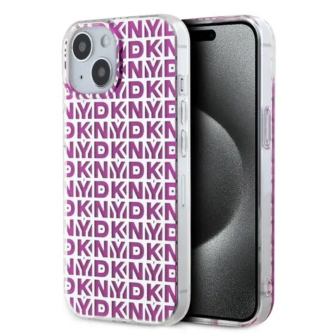 DKNY PC/TPU Repeat Pattern Zadní Kryt pro Apple iPhone 15 růžová