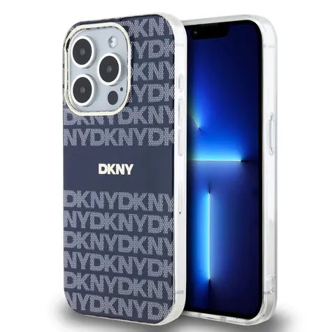 DKNY PC/TPU Repeat Pattern Tonal Stripe Magsafe Zadní Kryt pro Apple iPhone 13 Pro modrá