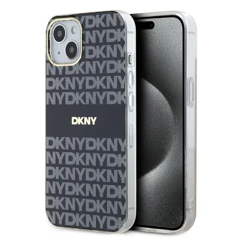 DKNY PC/TPU Repeat Pattern Tonal Stripe Magsafe Zadní Kryt pro Apple iPhone 14 černá
