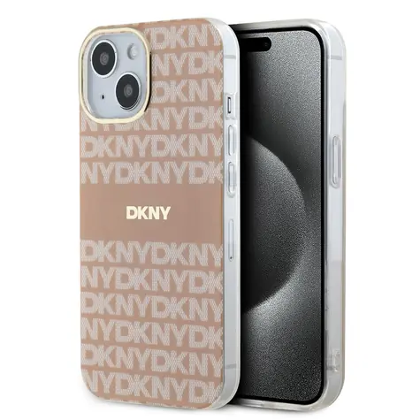 DKNY PC/TPU Repeat Pattern Tonal Stripe Magsafe Zadní Kryt pro Apple iPhone 14 růžová