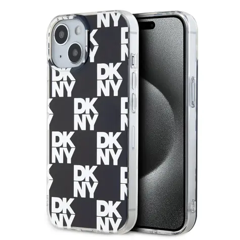 DKNY PC/TPU Checkered Pattern Zadní Kryt pro Apple iPhone 14 černá