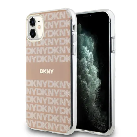 DKNY PC/TPU Repeat Pattern Tonal Stripe Magsafe Zadní Kryt pro Apple iPhone 11 růžová