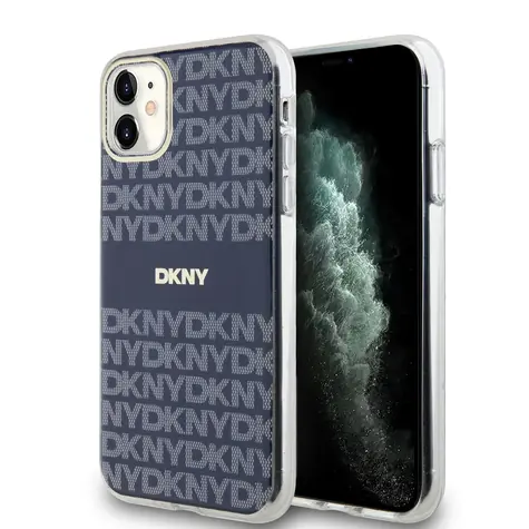 DKNY PC/TPU Repeat Pattern Tonal Stripe Magsafe Zadní Kryt pro Apple iPhone 11 modrá