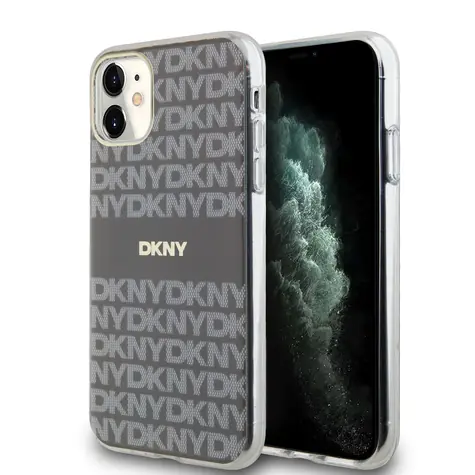 DKNY PC/TPU Repeat Pattern Tonal Stripe Magsafe Zadní Kryt pro Apple iPhone 11 béžová
