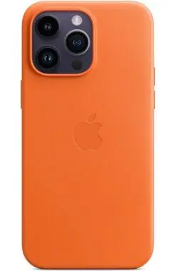 Rozbaleno - Apple kožený kryt s MagSafe pro iPhone 14 Pro Max oranžová / rozbaleno