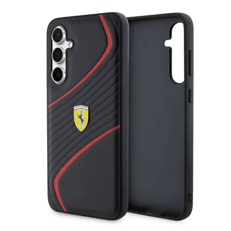 Ferrari PU Carbon Twist Zadní Kryt pro Samsung Galaxy S23 FE černá