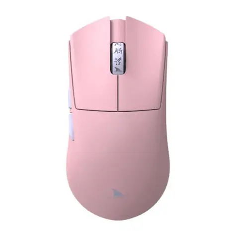 Darmoshark M3s PRO růžová / Herní bezdrátová myš / 26000DPI / 8 tlačítek / USB-C / BT / 2.4G 