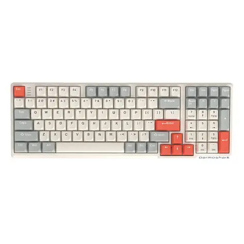 Darmoshark K7 PRO bílá / Herní bezdrátová klávesnice / USB / BT / 2.4G 