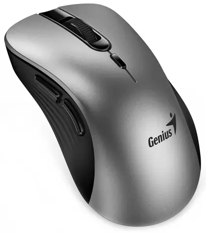 GENIUS Ergo 8100S AI šedá / 1600 dpi / bezdrátová myš / Copilot / 6tlačítek / tichá/ 2.4GHz / 1xAA