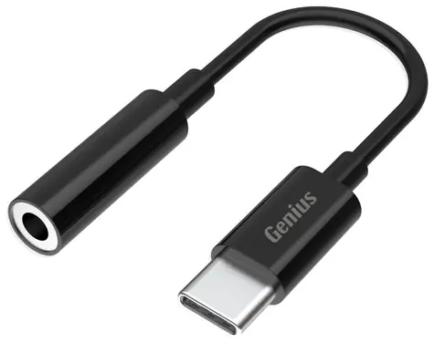 GENIUS ACC-C100 Redukce 3.5mm audio jack na USB-C 10cm černá