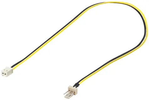 PremiumCord Kabel napájecí pro ventilátor z 2 pinového FAN na 3 pinový FAN konektor / pro zastrčení do ventilátoru