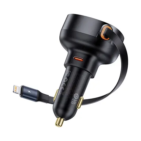 Baseus C00057803111-00 Enjoyment Pro Nabíječka do auta černá / USB-C / Lightning / 55W